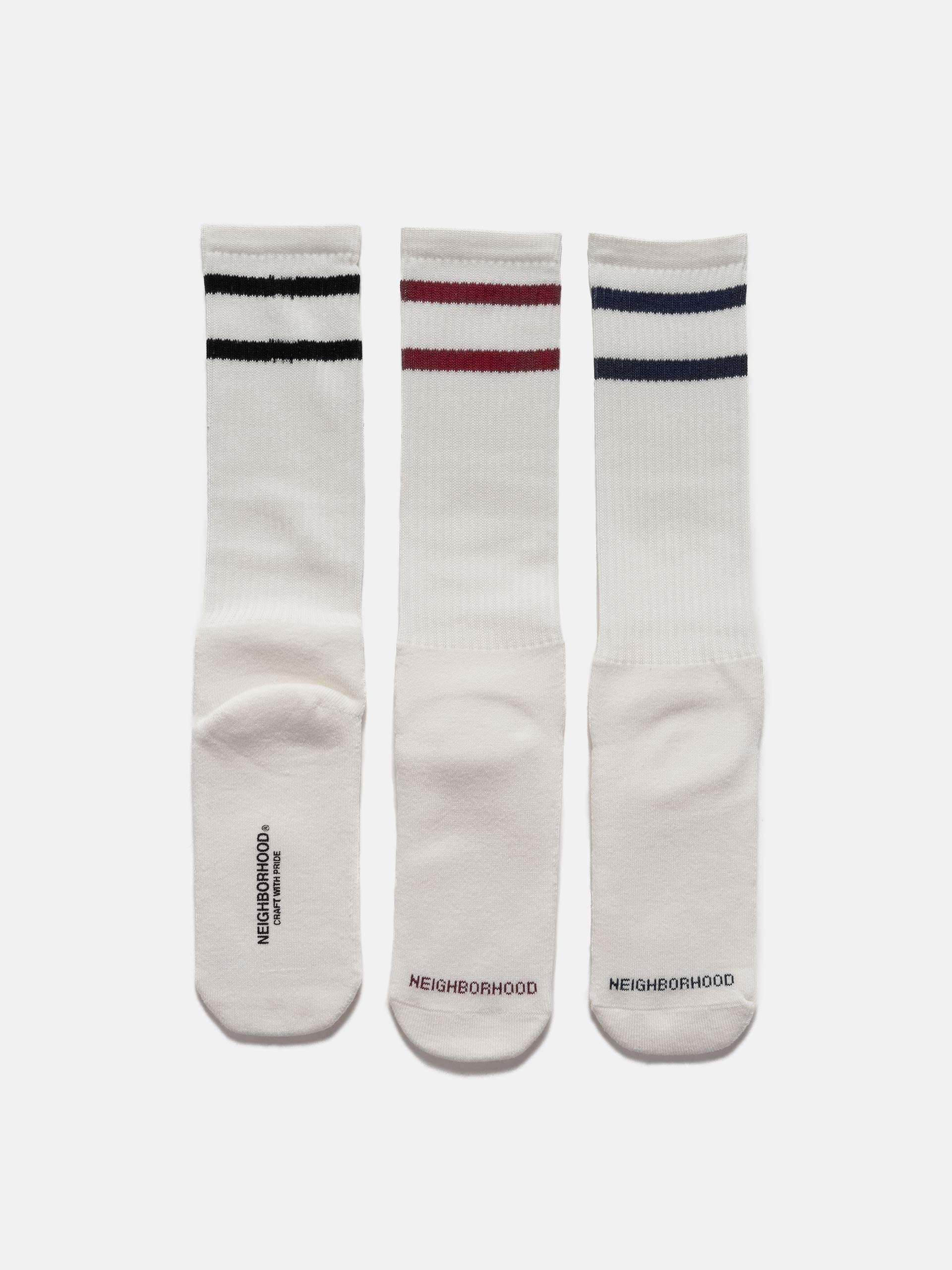 NEIGHBORHOOD Classic 3Pack Socks White | HAVEN