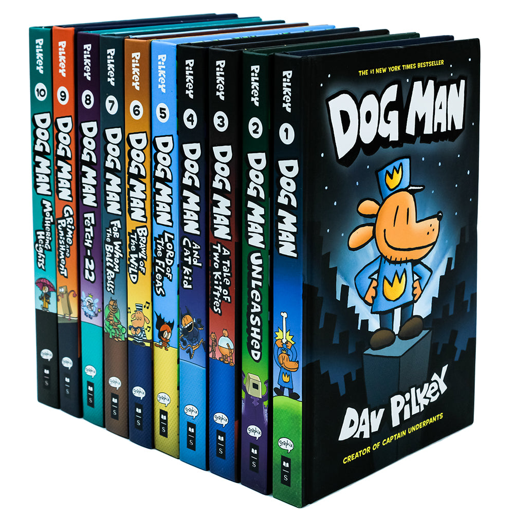 Adventures of Dog Man 10 Book Set Collection by Dav Pilkey