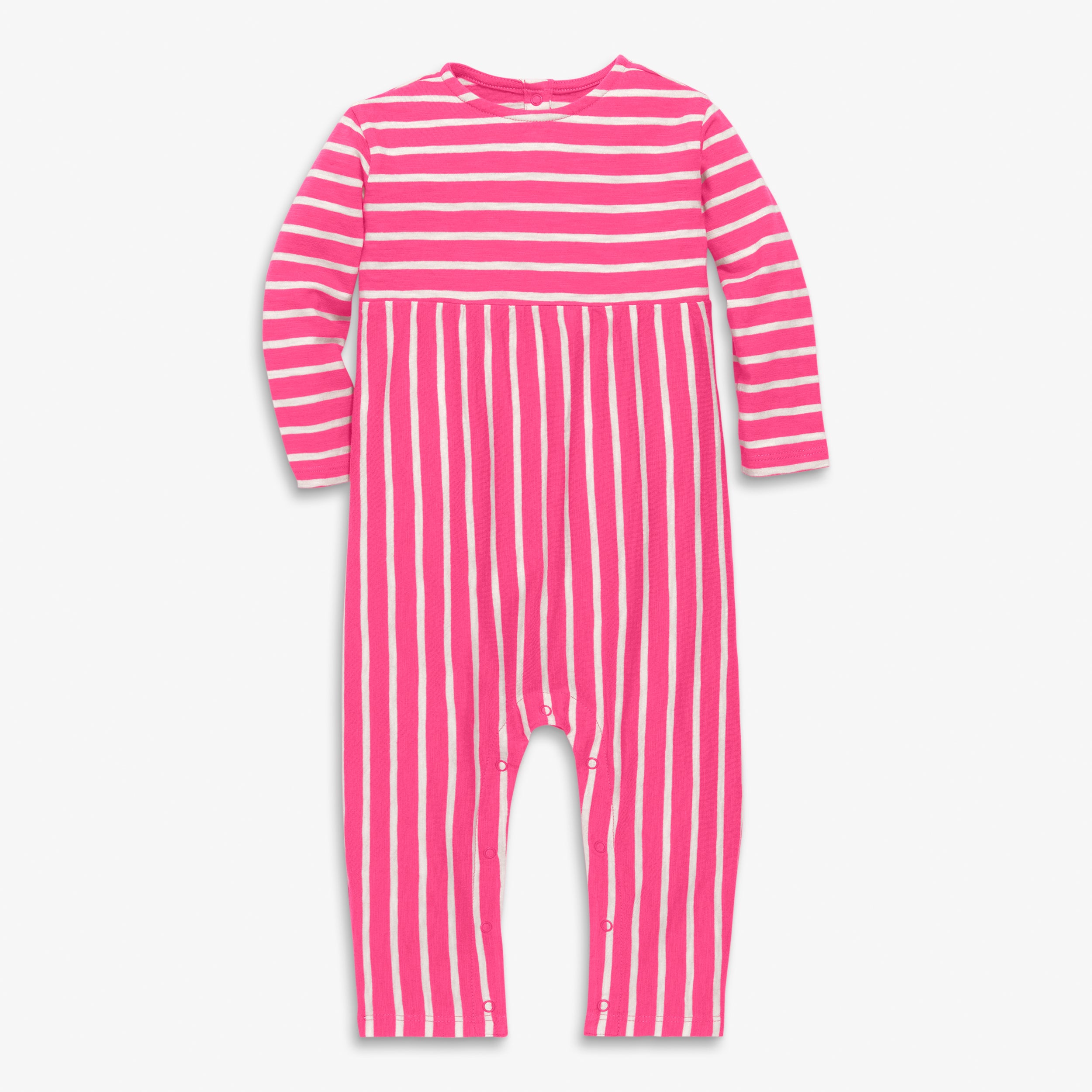 Clearance baby long sleeve explorer romper in stripe | Primary.com