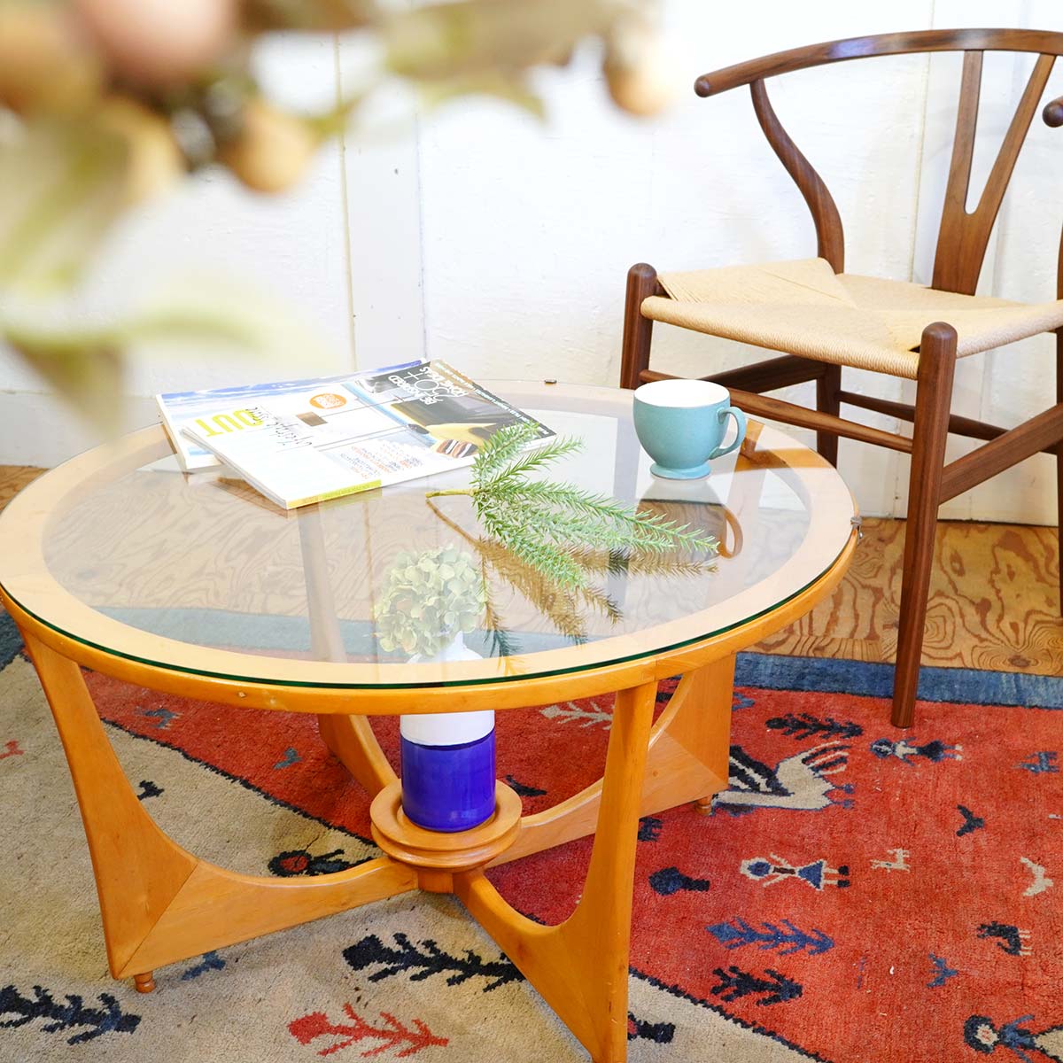 ミッドセンチュリー スペースエイジ センターテーブル ガラステーブル