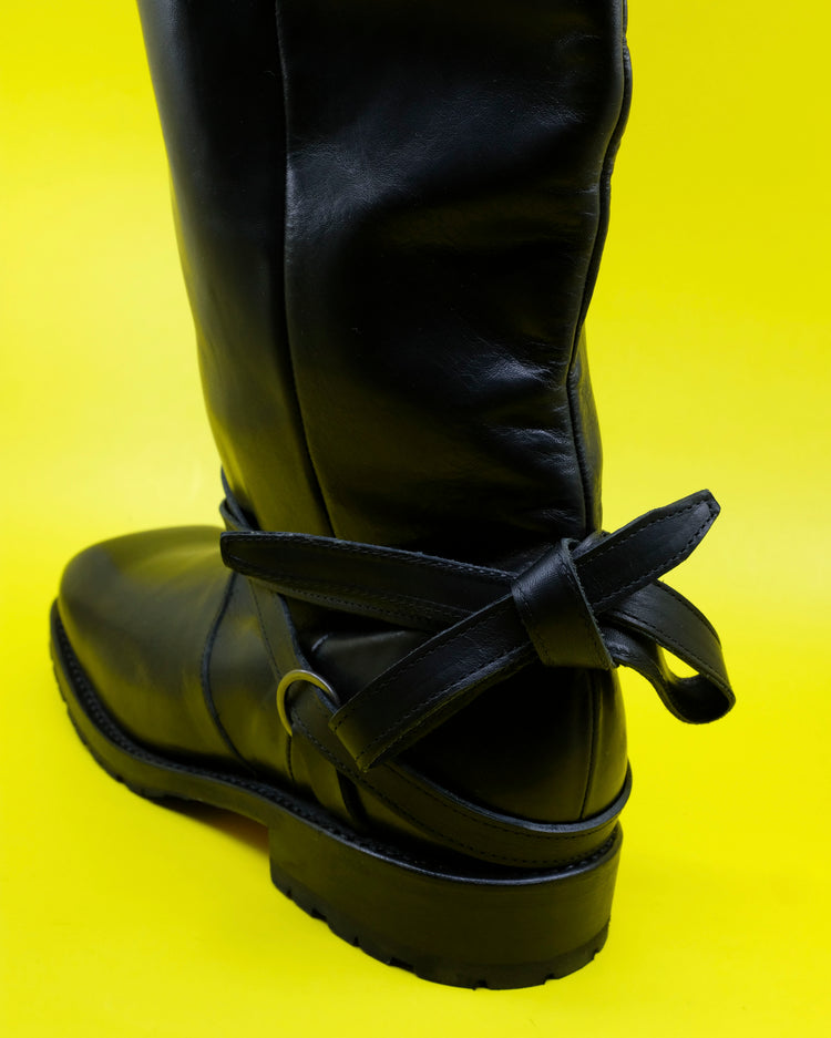 DPTO — Black Tensile Cattle Hide High Engine Boot