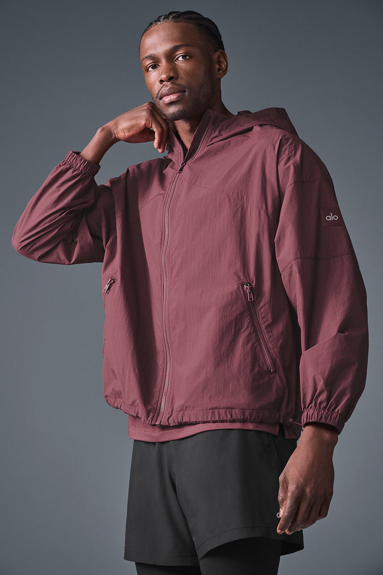 Vantage Nylon Ripstop Track Jacket - Burgundy Truffle | ALO