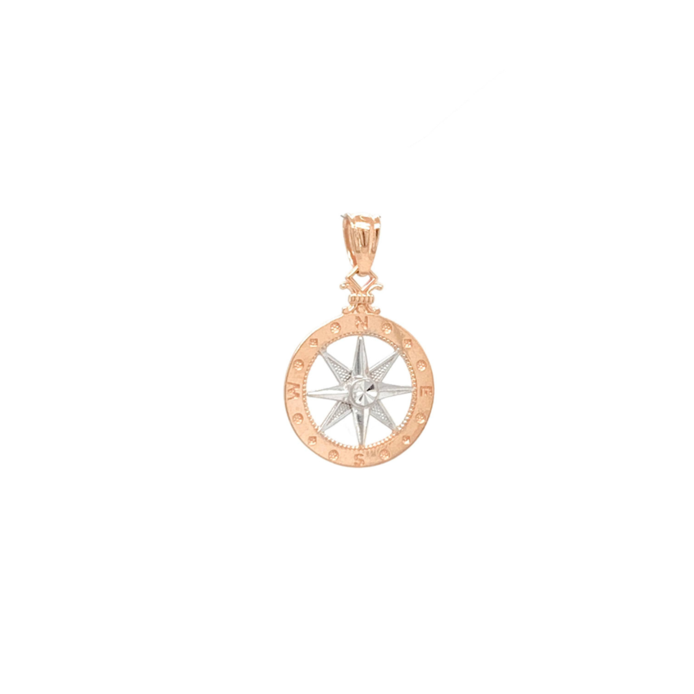 14KRW D/C Compass Rose Pendant - Gold Creations