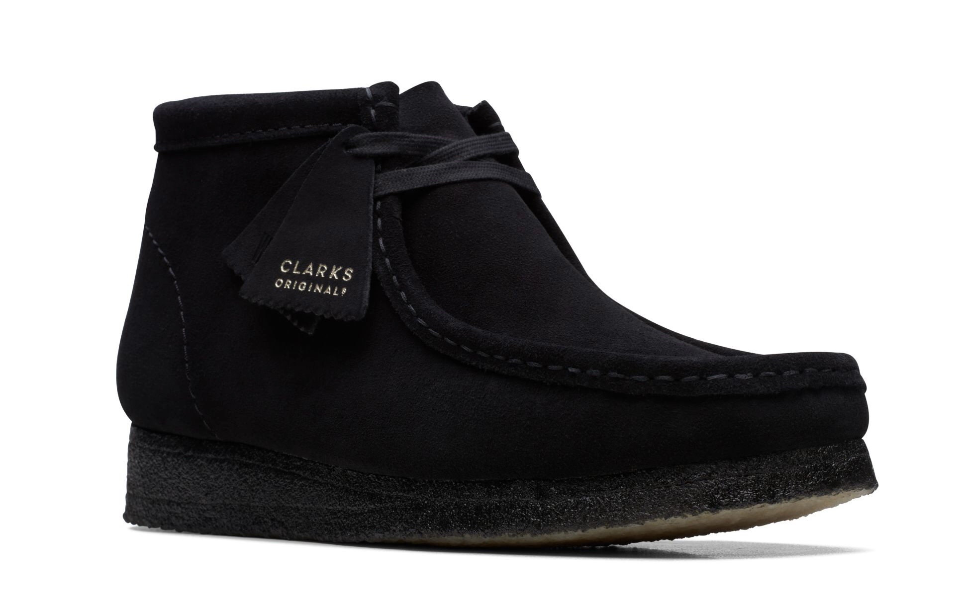 Clarks Men Wallabee Boot Black Suede - Continental Shoes
