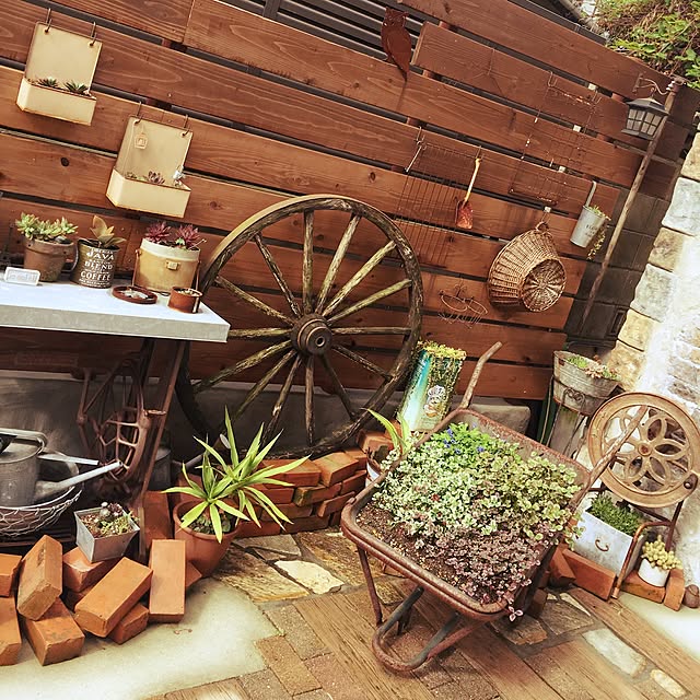 大八車の車輪のインテリア実例 ｜ RoomClip（ルームクリップ）