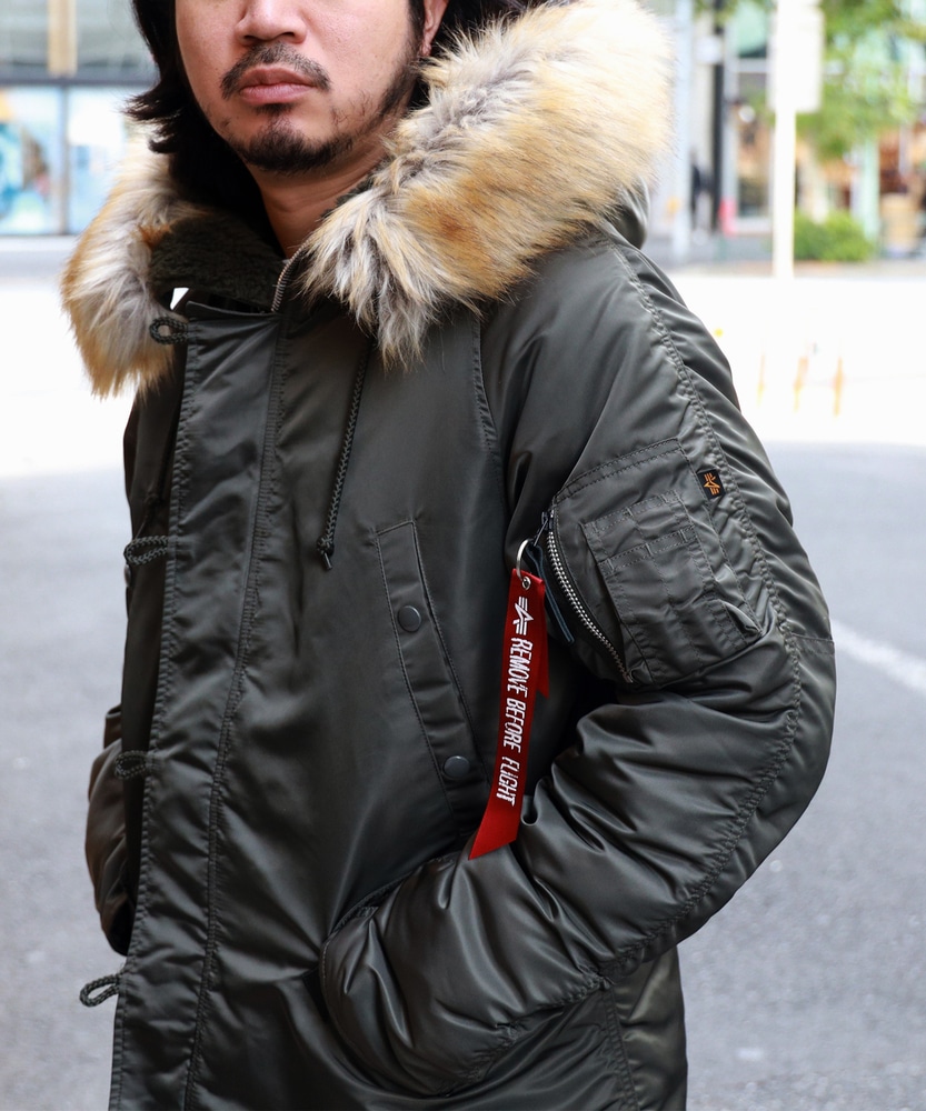 N3B ゴアgoaミリタリージャケットN-3Bモッズコート/ラクーンファー付