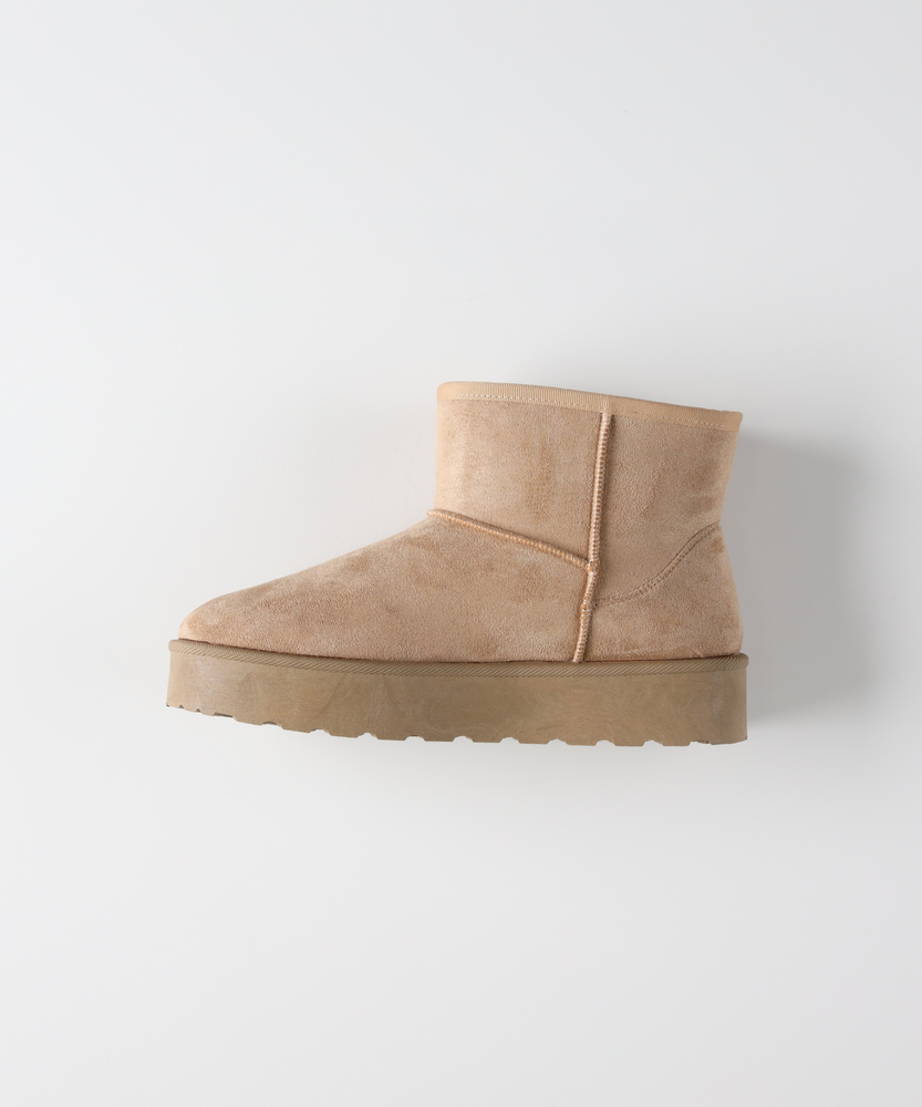 フェイクムートンショートブーツ(S ライトブラウン): ファッション雑貨