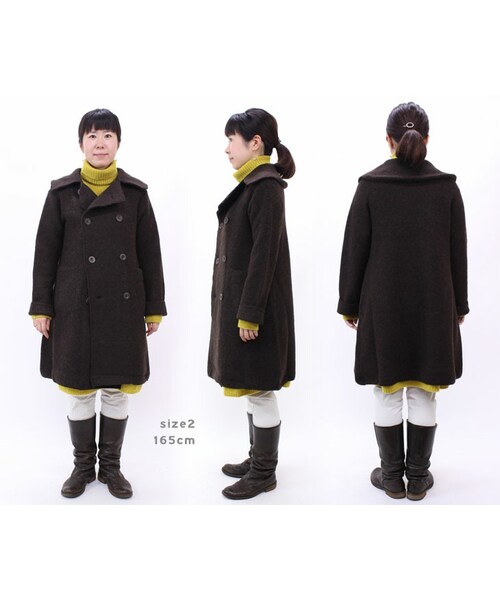 45R（フォーティファイブアール）の「ウールアルパカ縮絨Pコート