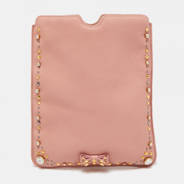 Miu Miu Pink Leather Studded iPad Case Miu Miu | TLC