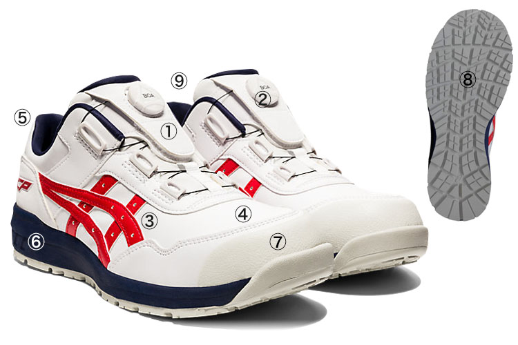 アシックス 安全スニーカーウィンジョブBOA(B9-FCP306) | トラスコ中山