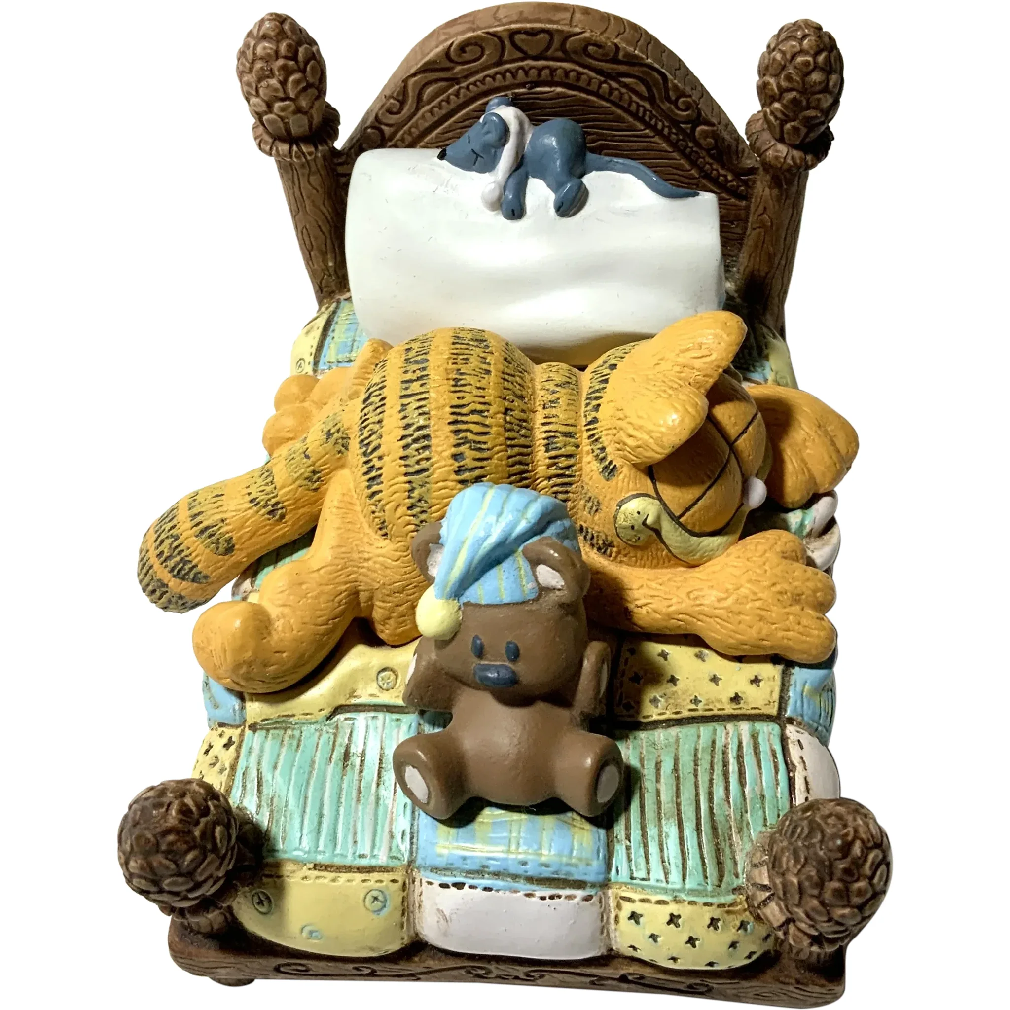 Garfield & Mouse Sleeping Catnap Bed Figurine Danbury Mint. For