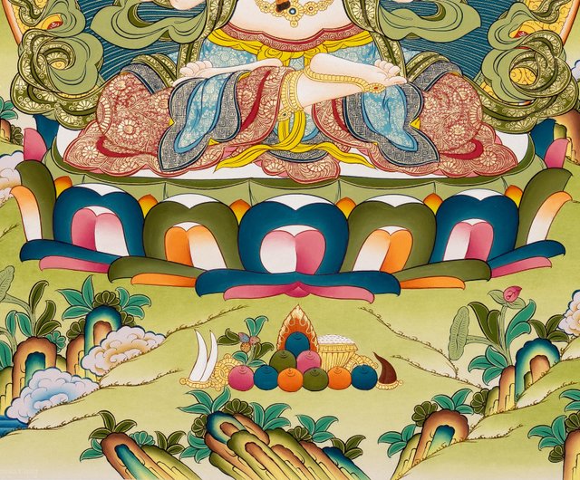 送料無料 50%OFF】ネパール 絹キャンバスのチベットのタンカ絵画、四腕