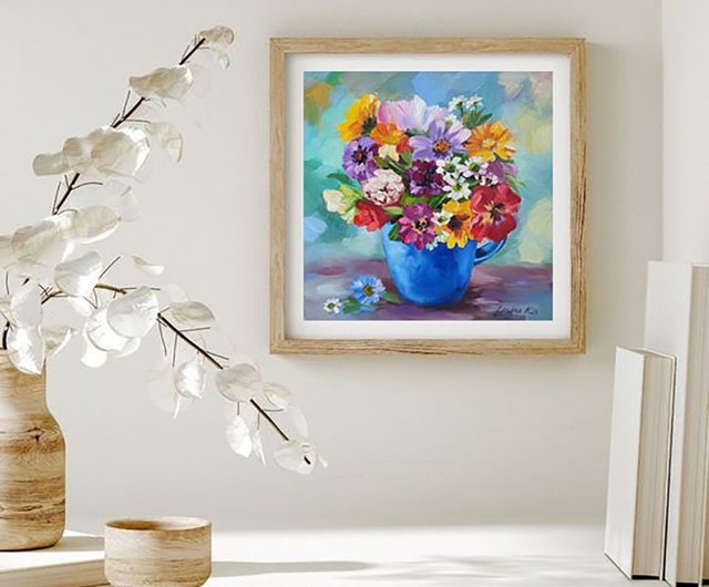 ロシア 野生の花の絵画 花 オリジナルアート キャンバス 静物画 油絵