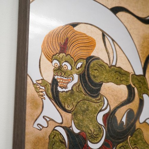 真筆 ・ 超珍品 】 無弟(風神雷神)掛け軸