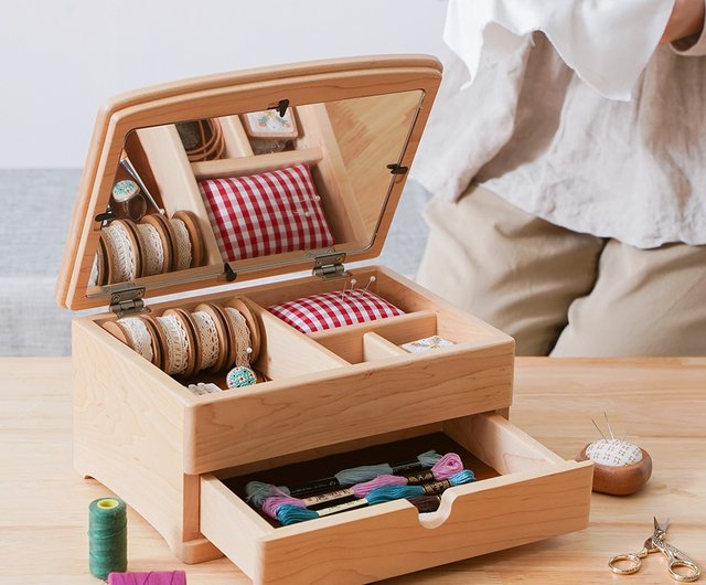 送料無料】台湾 [刺繍枠ツールボックス]クロスステッチ木製収納