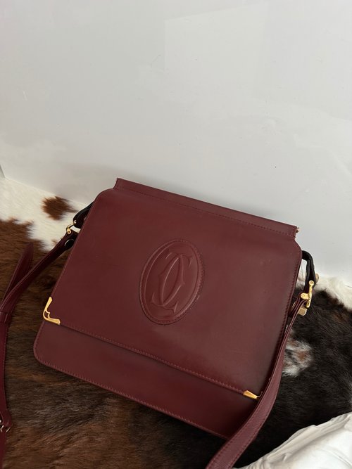 CARTIER カルティエ ヴィンテージ マストライン 両面ロゴ レザー