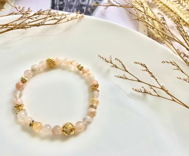 台湾 桜瑪瑙ブレスレット 桜瑪瑙アクセサリー 桜瑪瑙 ハンドメイド