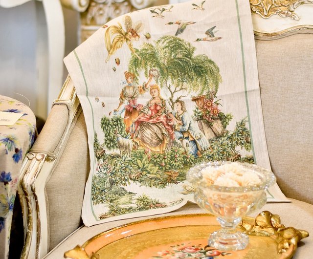 イタリア購入 グリーン テーブルクロスとランチョンマット セット