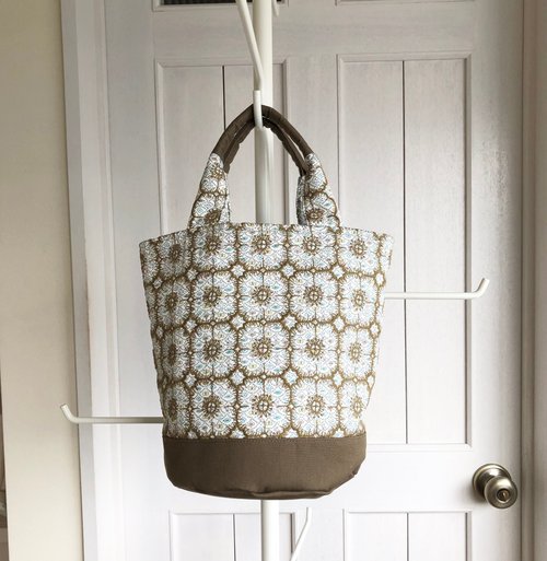 受注製作 Dカン付きバケツ型トートバッグ ミナペルホネン アネモネ