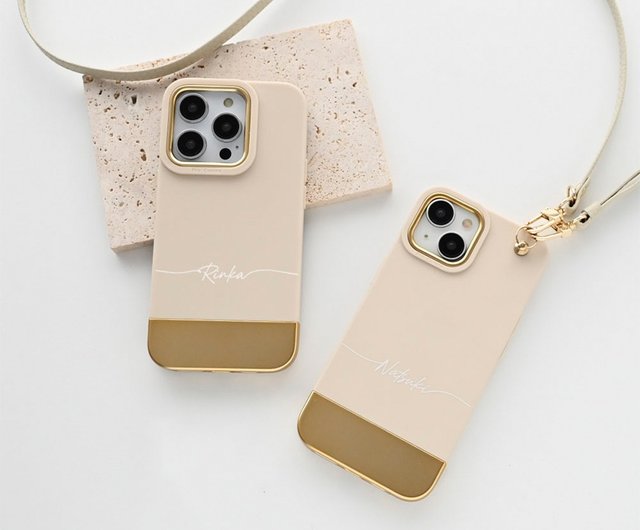 スマホケース 【 バイカラー TPUケース 名入れ 】 スマホショルダー