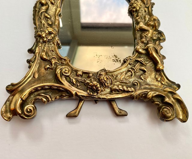 ベルギー フランス製のアンティークな装飾ミラー鋳造ブロンズ額縁