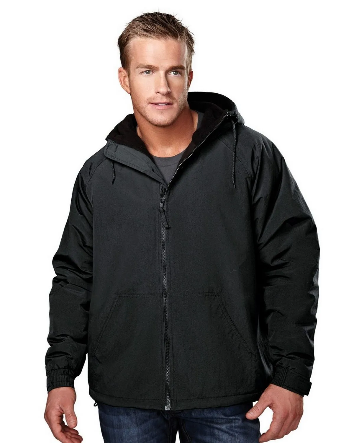 Tri-Mountain 8480 Men's Conqueror Hooded Jacket with Fleece Lining