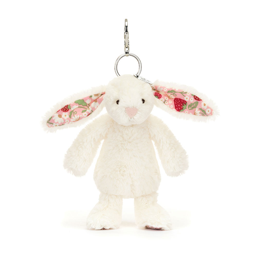 Blossom Cream Bunny 'Berry' Bag Charm - Official Jellycat