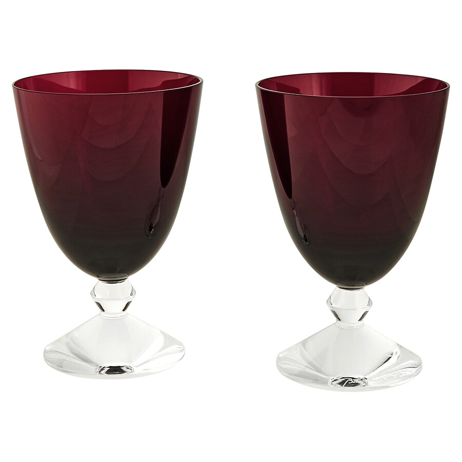 Baccarat Crystal Vega Red Water Glass Pair 2812265 736415967408