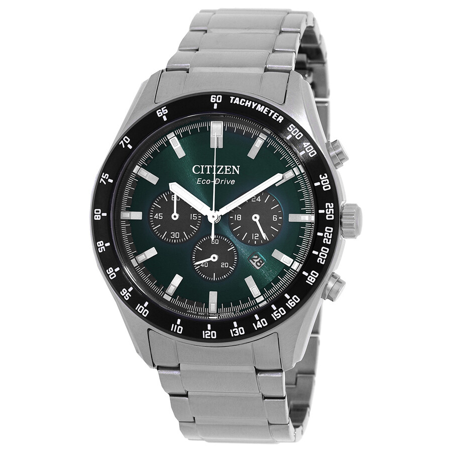 Citizen Eco-Drive Chronograph Green Dial Men's Watch CA4674-58X