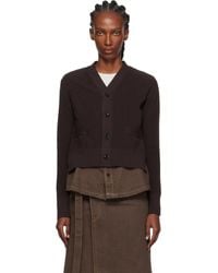 Sacai Denim Knit Cardigan in Black | Lyst