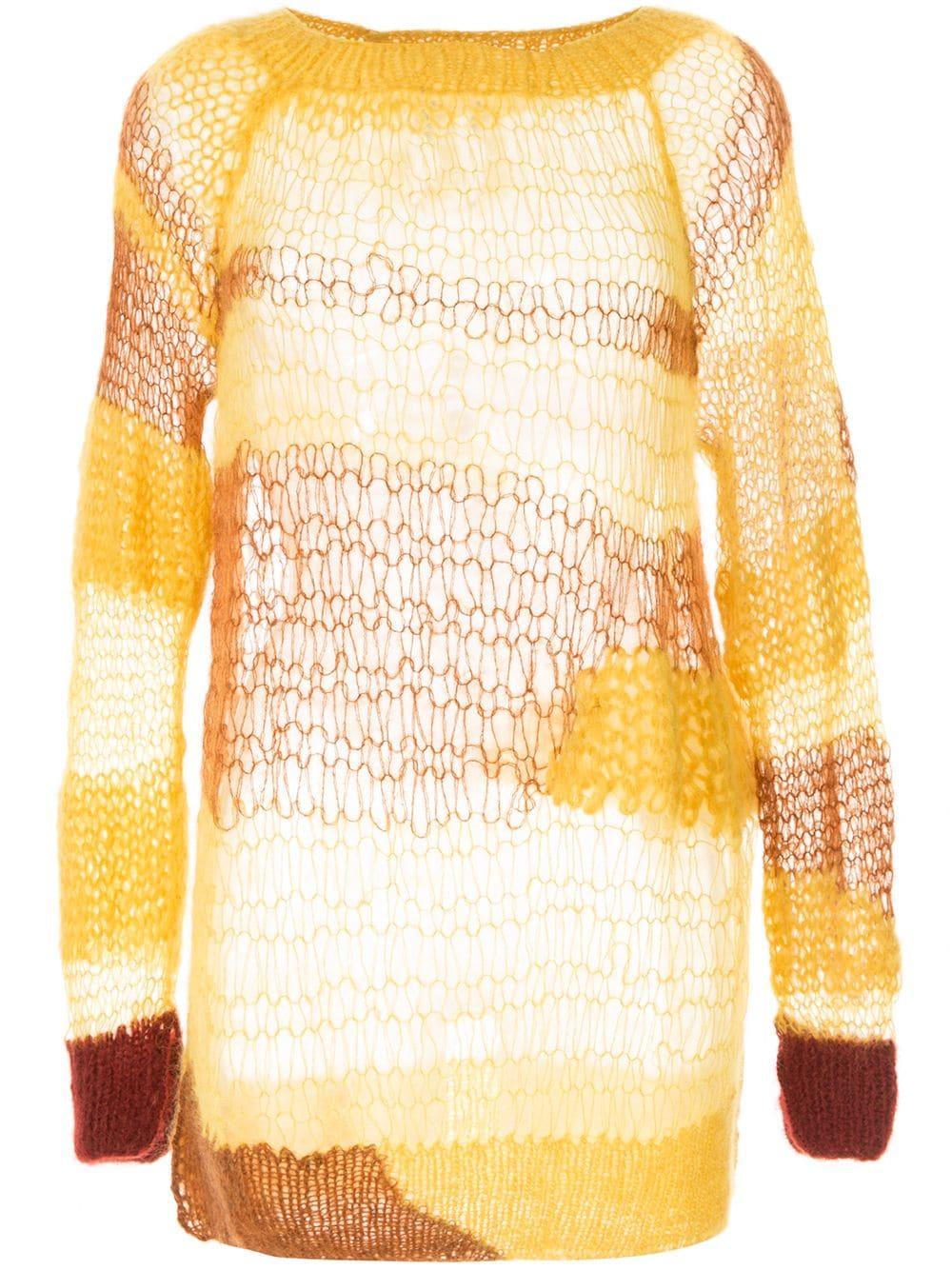 Ann Demeulemeester Open-knit Jumper in Yellow for Men | Lyst
