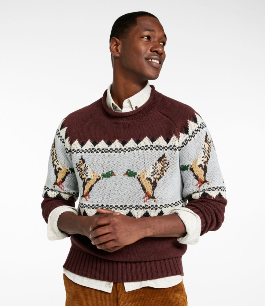 Men's Signature Organic Cotton Rollneck Sweater, Fair Isle