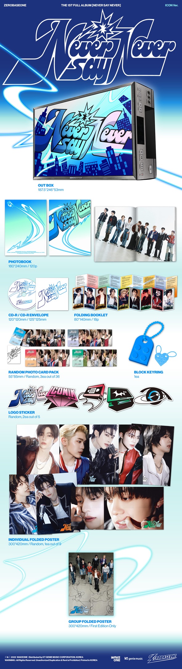 ZEROBASEONE 韓国ファーストフルアルバム『NEVER SAY NEVER』2025年9月