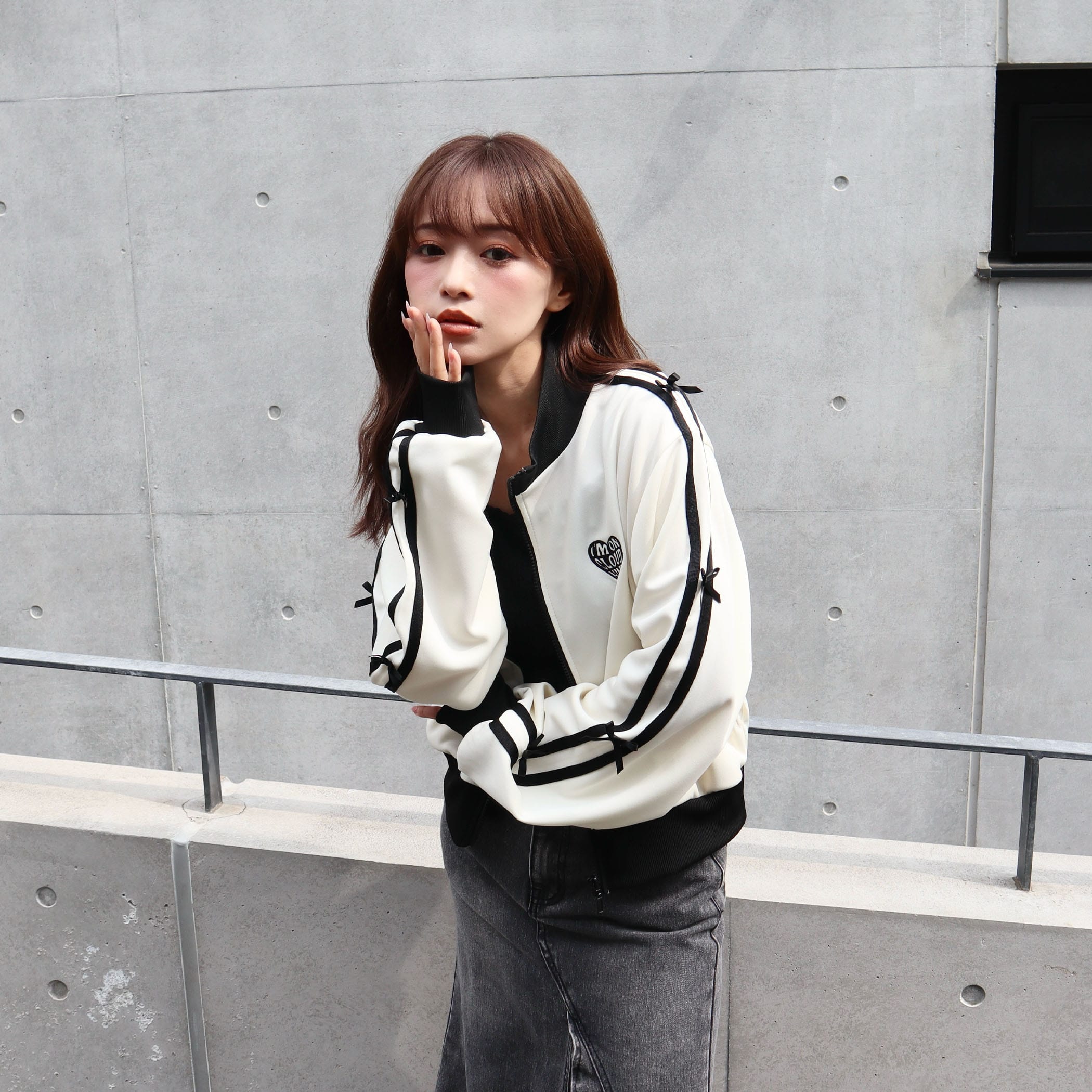 リボン付きトラックジャケット｜ブルゾン｜CECIL McBEE(セシルマクビー