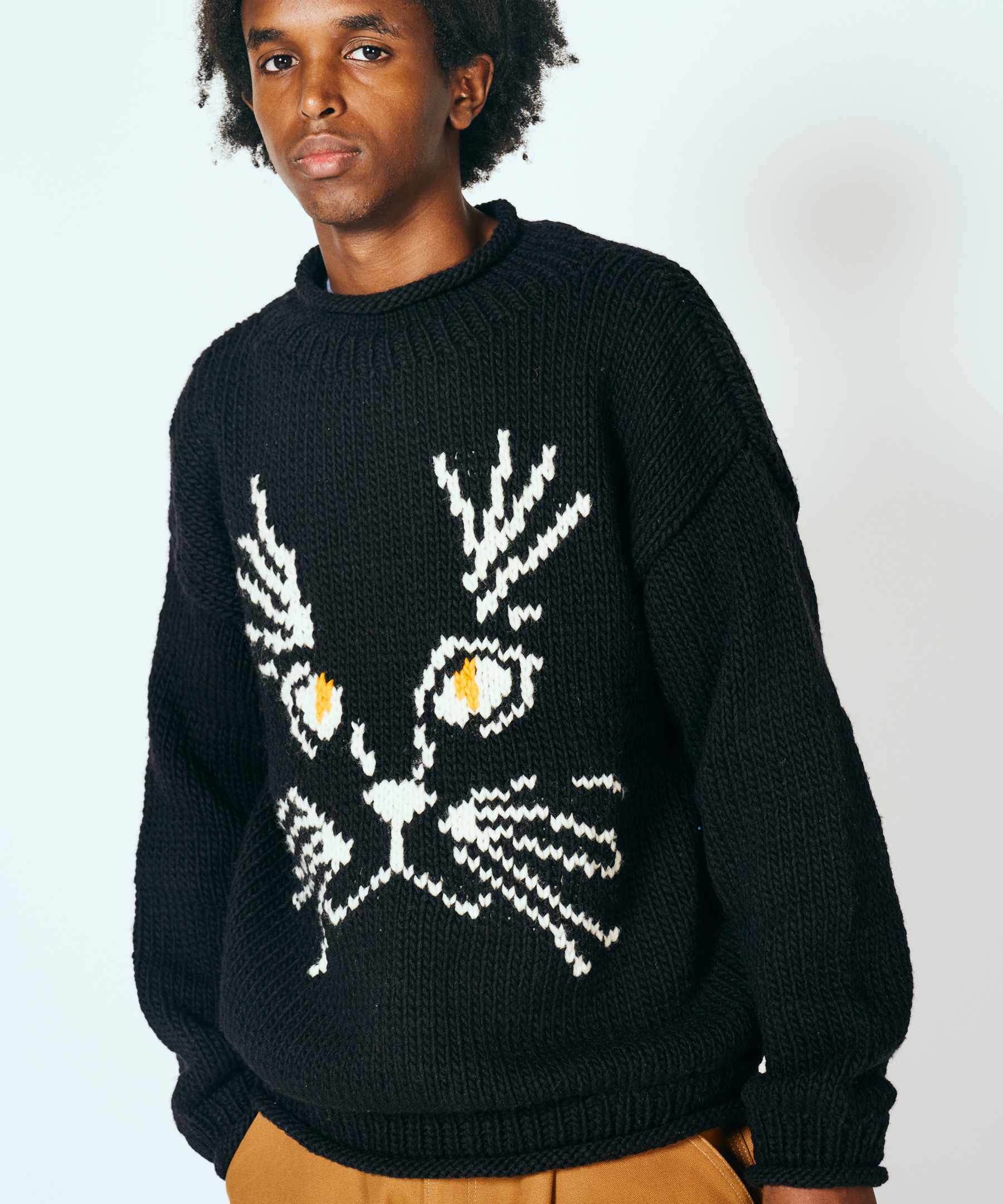 THRIFTY LOOK / HAND KNITTING “CAT” ROLL NECK SWEATER – C.E.L.STORE