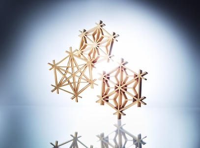 坂城町片山木工所】組子細工三種（麻ノ葉・竜胆・桜） 民芸品 工芸品