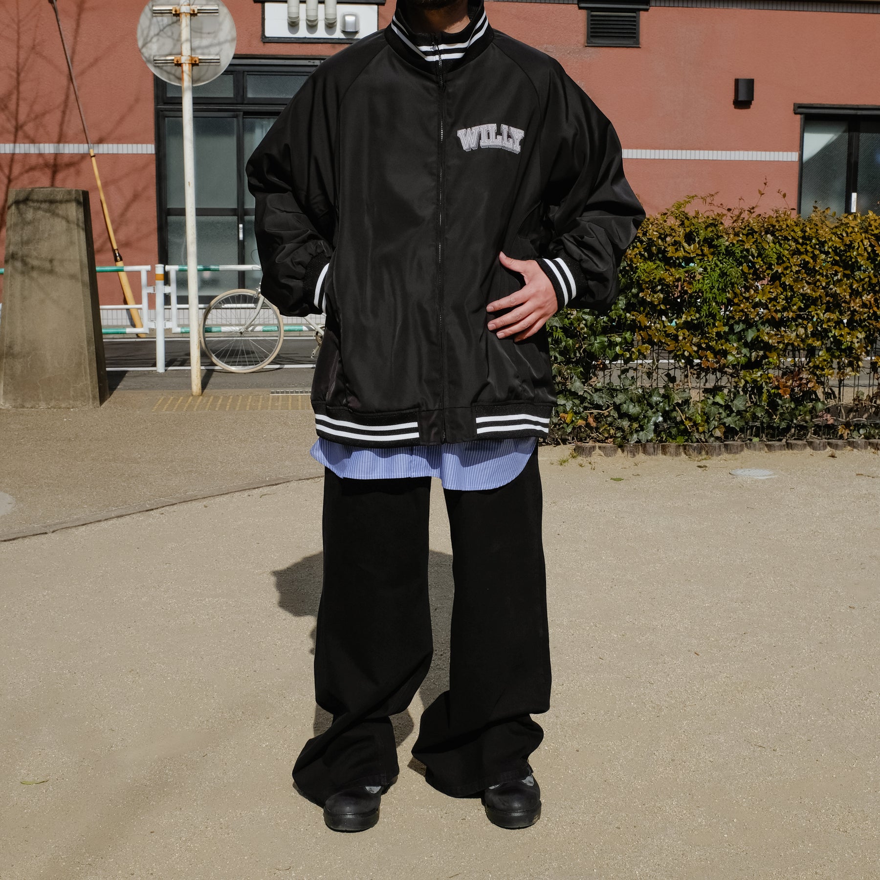 WILLY CHAVARRIA / STADIUM JACKET RECYCTEX BLACK