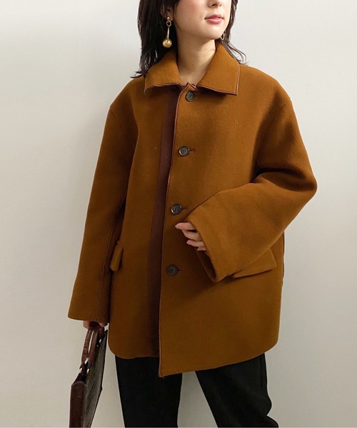 Ameri（アメリ）の「BI COLOR OVER MIDI COAT（ピーコート）」 - WEAR