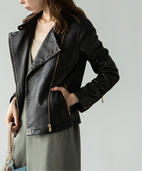 Noble（ノーブル）の「《追加》ソフトラムレザーライダースブルゾン