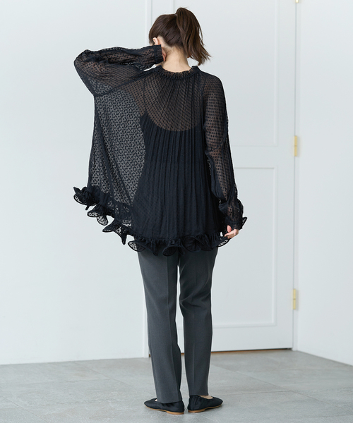 IENA（イエナ）の「＆NAVY プリーツフリルブラウス（シャツ/ブラウス