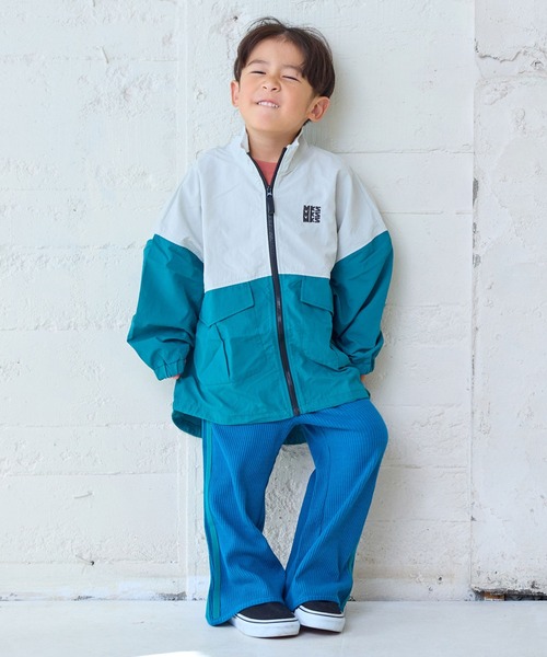 ナイロンビッグポケットバイカラージャケット/セットアップ可