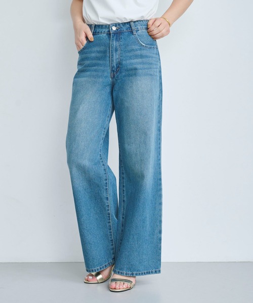 新色ヴィンテージブルー追加】【5色展開】ワイドストレートデニム