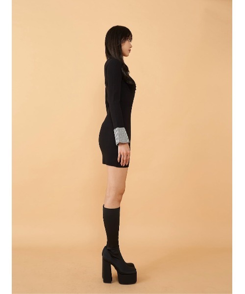 Darich（ダーリッチ）の「フロントオープンニットミニワンピース