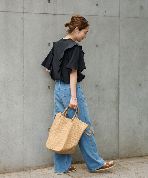 セール】【A POINT/アポワン】ラフィア ラウンドトート（トートバッグ