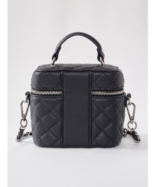 キルティングスクエアミニバッグ(シルバーパーツ)（ハンドバッグ