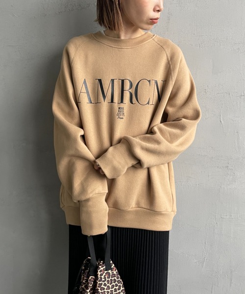 Americana/アメリカーナ] バックジップ ロゴプリントスウェット