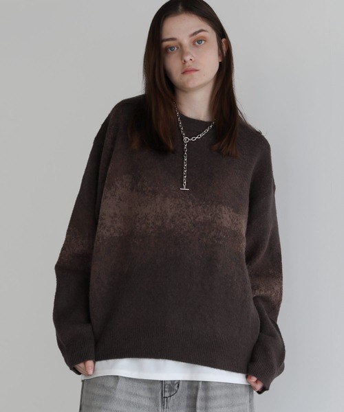 モヘアライクルーズシルエットグラデーションニット（ニット/セーター