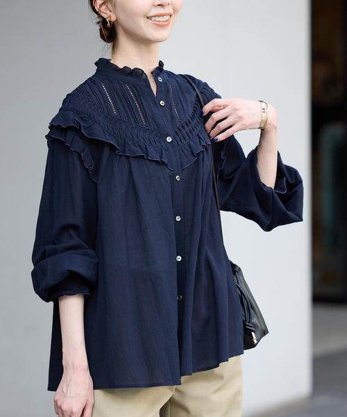 セール】《WEB限定/追加3》フリルピンタックブラウス（シャツ/ブラウス