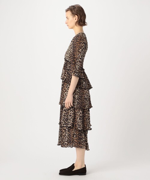 GANNI（ガニー）の「GANNI レオパード プリーツジョーゼットドレス