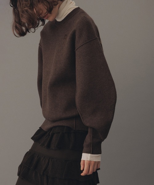 サステナブル】ロゴパッチスウェットニット（ニット/セーター）｜ADAM